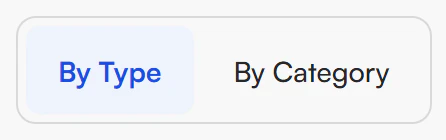 View switch with By Type highlighted and By Category beside it