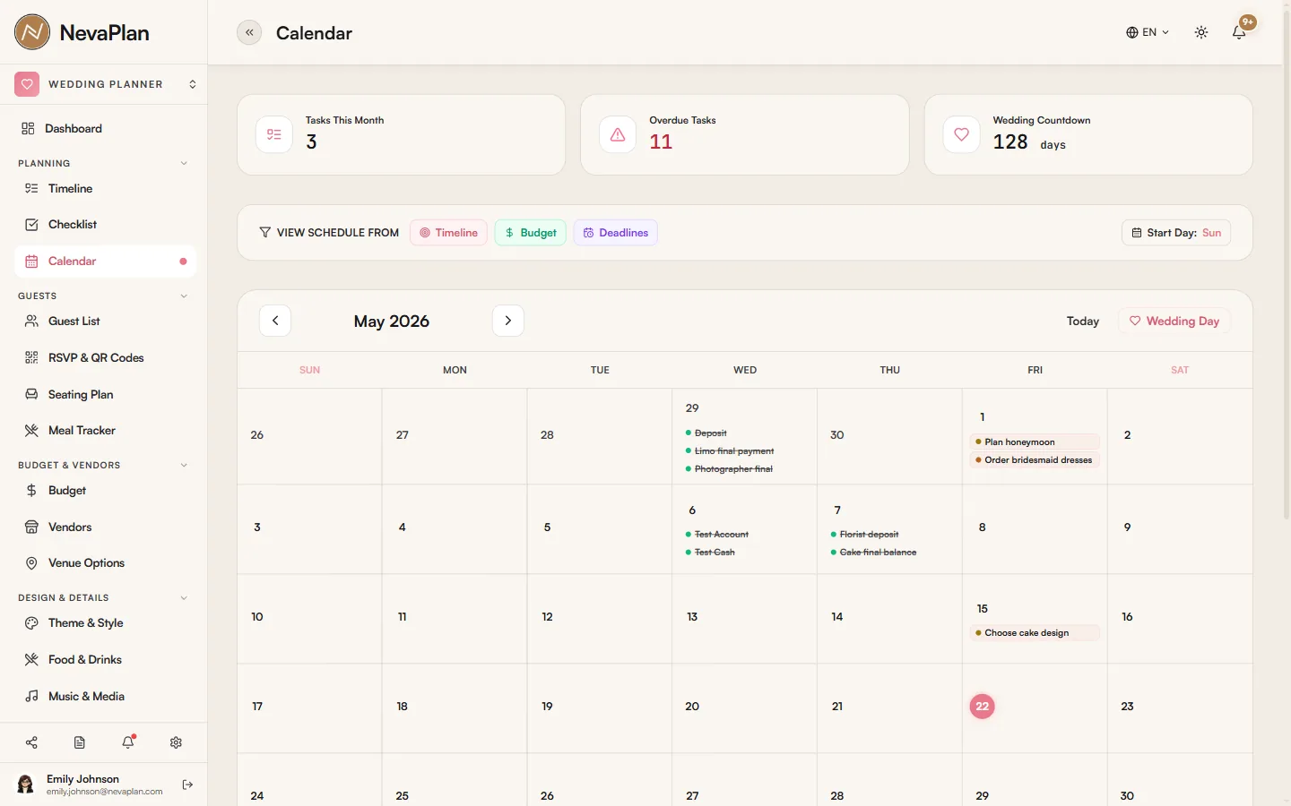 Calendar month view