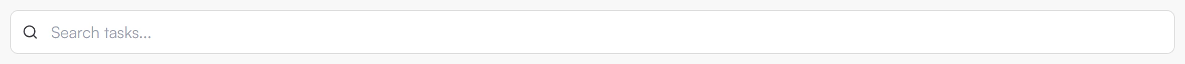 Search tasks box spanning the full width of the page