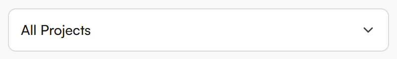Project filter dropdown showing All Projects with a chevron
