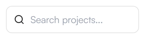 Search projects text box