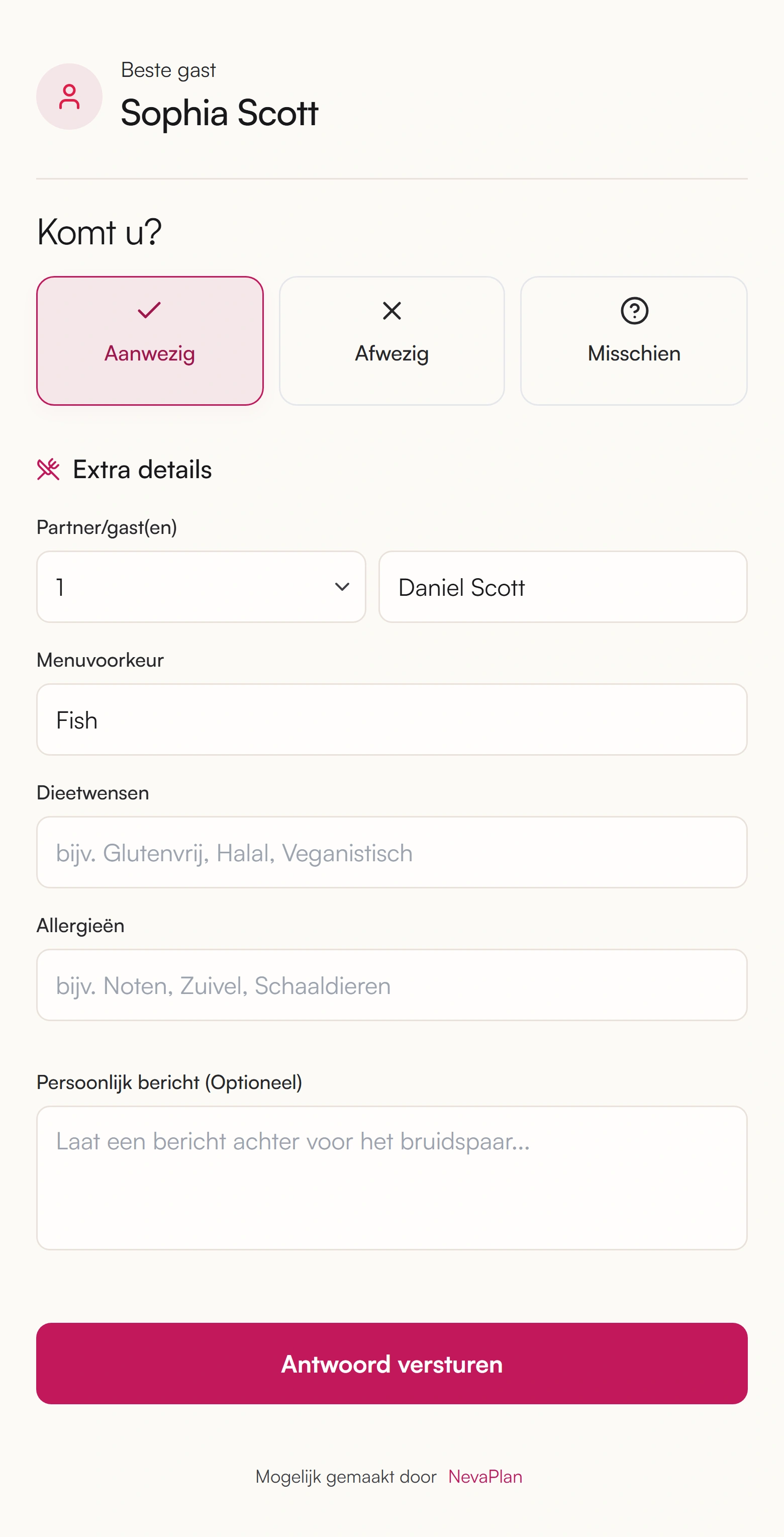 Je gasten antwoorden