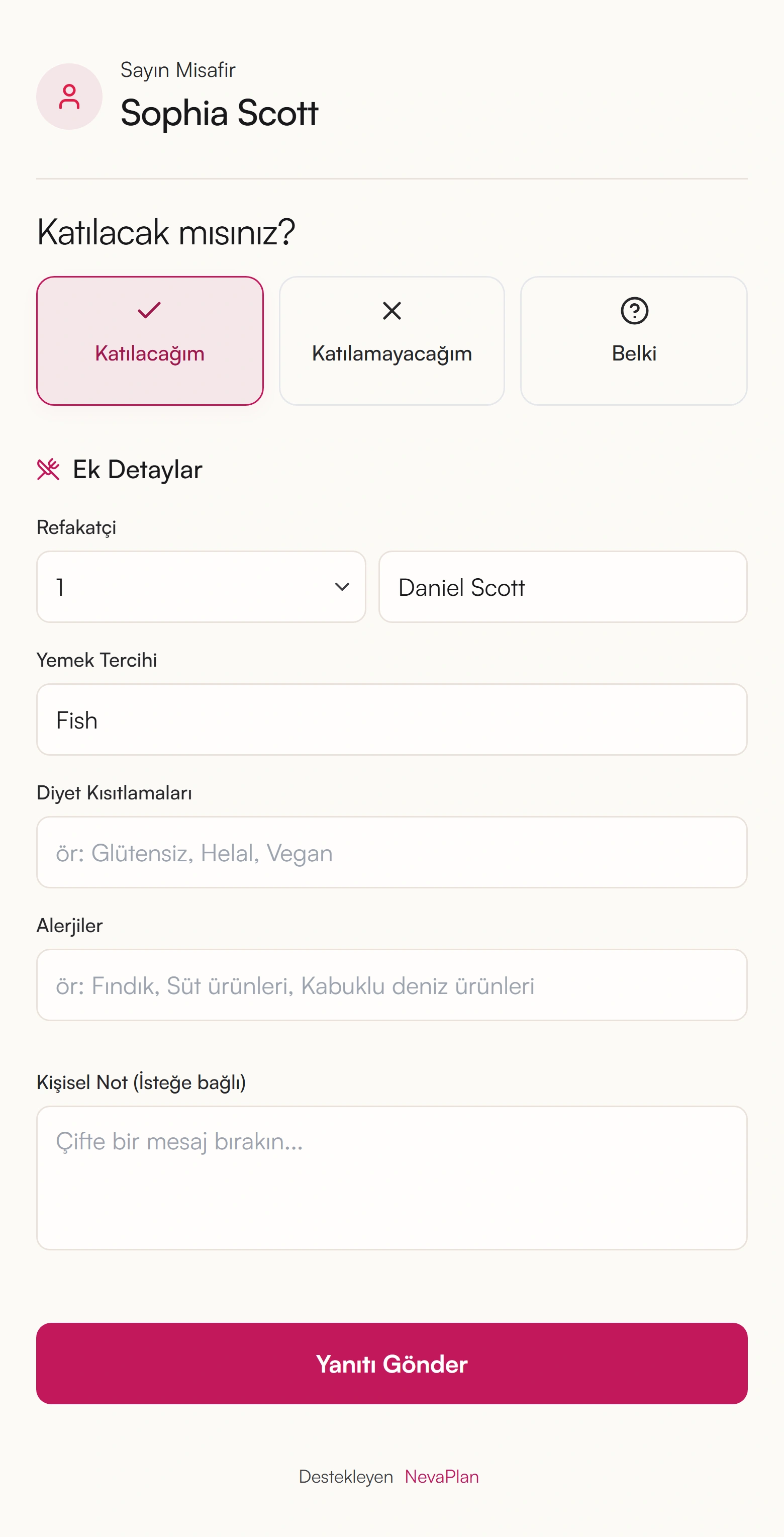 Konuklarınız yanıtlasın